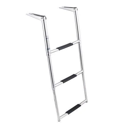 White Water B00301wh Wide Over Platform Telescoping Ladder, 3 Step