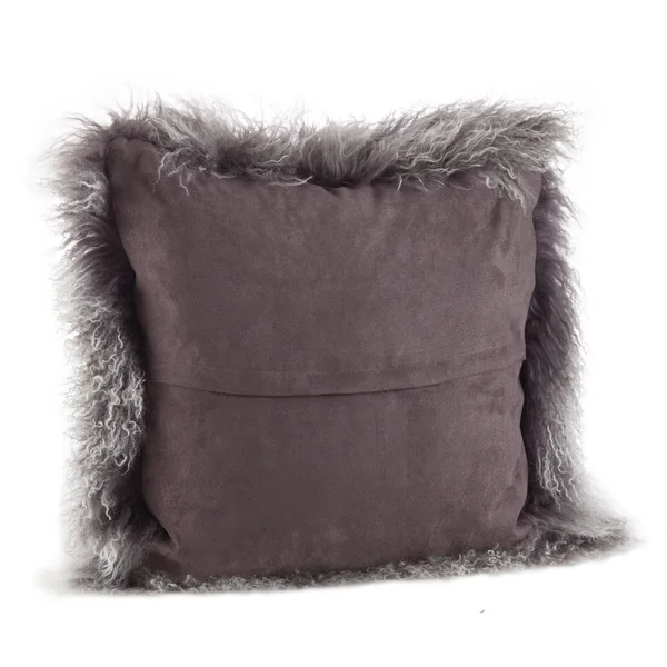 SARO LIFESTYLE 3564.R20S Mongolian Lamb Fur Down Filled Throw Pillow - Red, 20x22 x 20x22