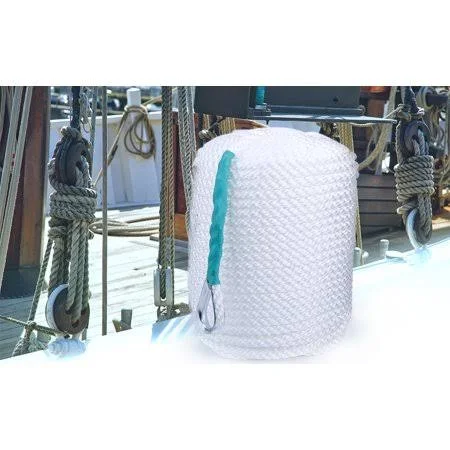 5850lb Twisted Three Strand Braid Nylon Rope, White, 3/8 inch x 300 feet10mm*91mWith Thimble, Size: 3/8x300'