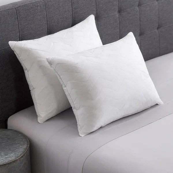 Hotel Collection Cotton Quilted Pillow by Cozy Classics - White - King - Set of 4