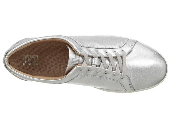 Fitflop Women's Rally Silver Leather Sneaker
