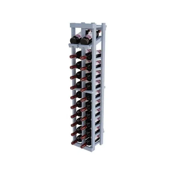 Individual Bottle Wine Rack - 2 Column w/Lower Display - 4 ft High - Mahogany, Mahogany