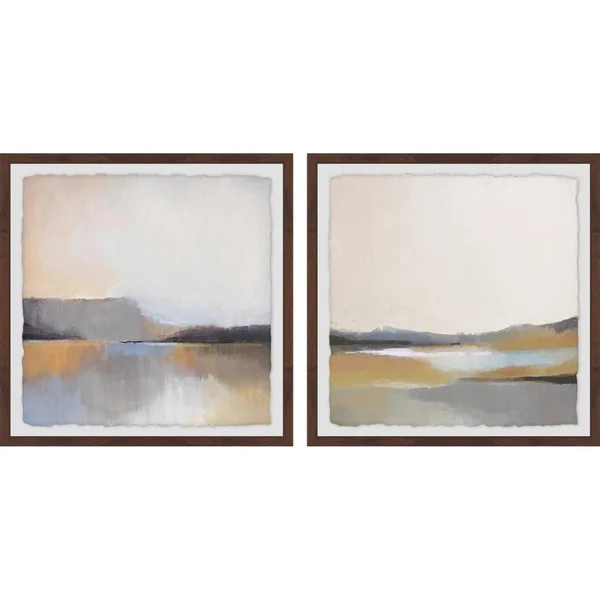 Marmont Hill Grey Dunes 48-Inch x 24-Inch Framed Diptych Wall Art