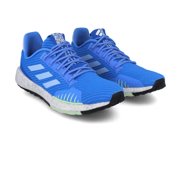 Adidas Pulseboost HD Ladies Running Shoes, Size 5, Blue/White