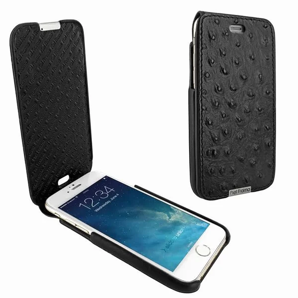 Piel Frama 676 Black Ostrich iMagnum Leather Case for Apple iPhone 6, 6S, 7, 8