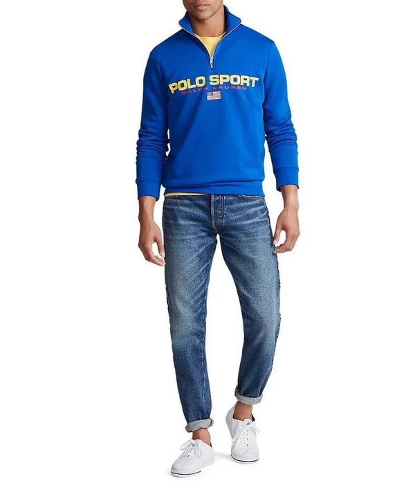 Polo Ralph Lauren Navy Fleece Polo Sport Half-Zip Sweatshirt