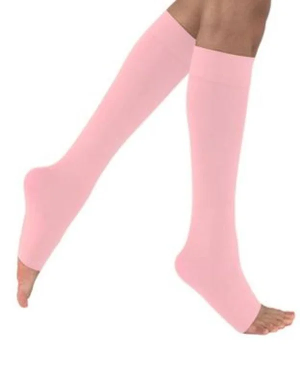 Juzo Soft 20-30 mmHg Open Toe Knee High - V, Short, White