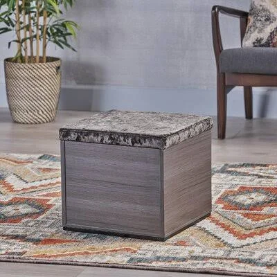 Wrought Studio Griner Storage Ottoman - Men's, Size: Medium, Gray