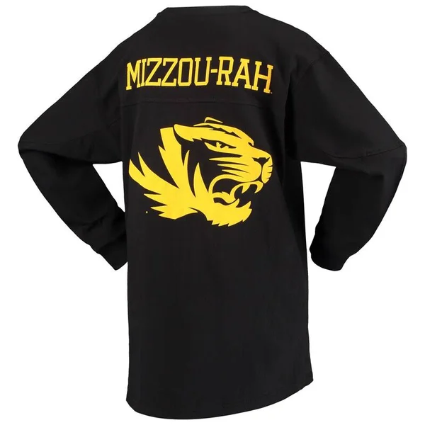 Missouri Tigers Pressbox Women's The Big Shirt Oversized Long Sleeve T-Shirt - Black - Size: Large