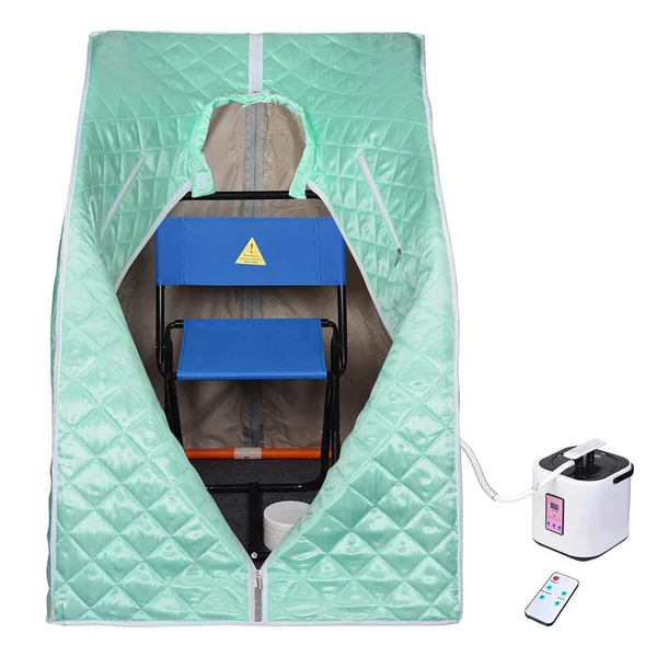 Yescom Portable Steam Sauna Tent Spa Detox w/ Chair & Remote - Green Ash