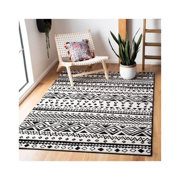 Safavieh 8' x 10' Mercer 400 Mre415 Ivory, Charcoal Rug