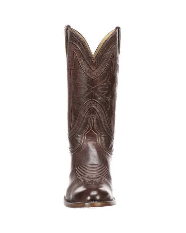 Lucchese Collins GY1504.63 Mens Whiskey Burnished Baby Buffalo Boots 15 - D, Whiskey Burnished