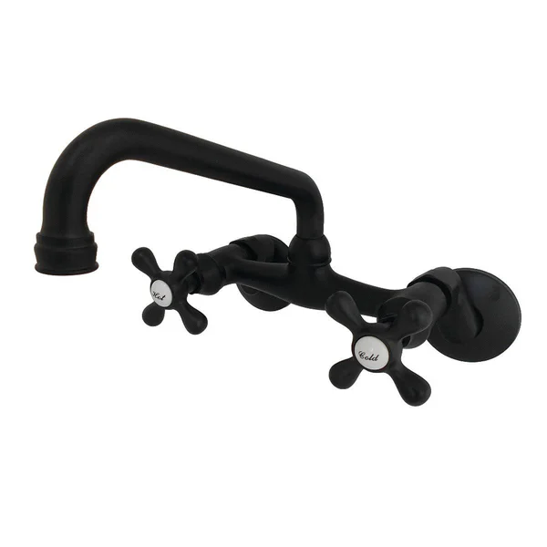 Kingston Brass Ks213sb Magellan 6x22 Adjustable Center Wall Mount Kitchen Faucet - Brushed Brass