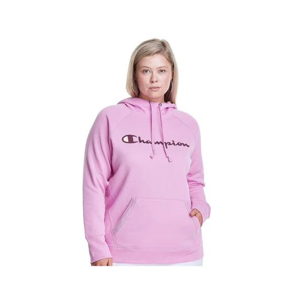 Champion Women's Plus Powerblend Hoodie, 2X, Paper Orchid