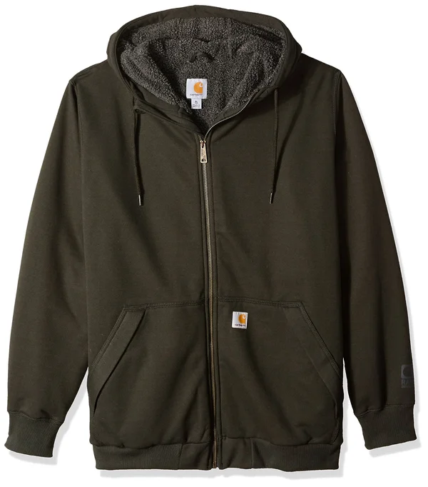 Carhartt Men's Rain Defender Rockland Sherpa-Lined Hooded Sweatshirt