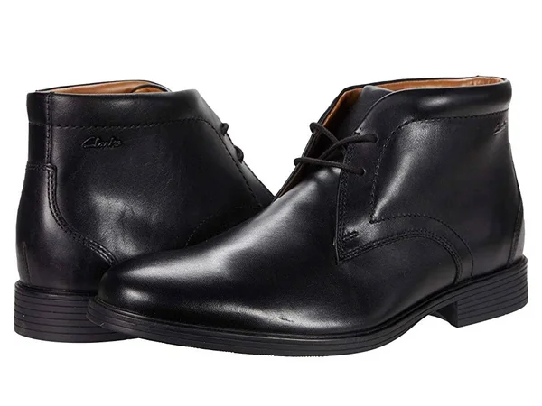 Clarks Whiddon Mid Mens Leather Waterproof Chukka Boots - Black