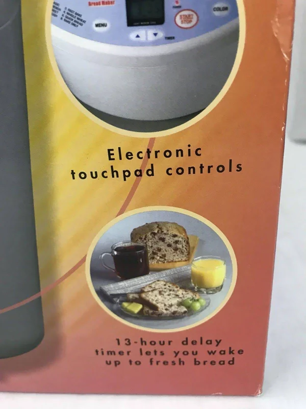 Toastmaster White 2 lb Horizontal Automatic Bread Machine Maker Model