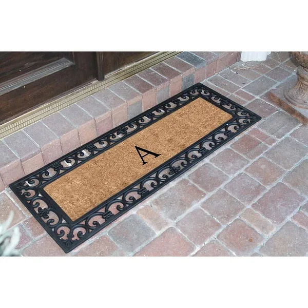 Exclusive Hand Crafted Myla Monogrammed Entry Doormat, 17.7x22 x 47.25x22 - O, 47.25" x 17.7"