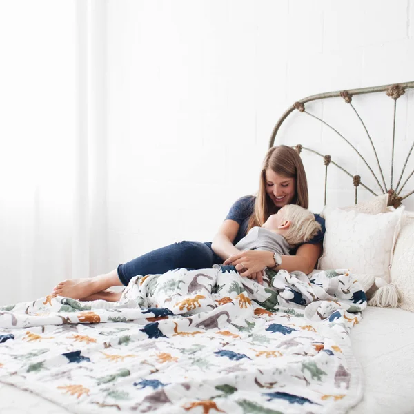 Little Unicorn Big Kid Cotton Muslin Quilt Dino Friends