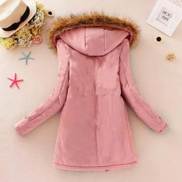 2018 Women Winter Thicken Warm Coat Female Autumn Hooded Cotton Fur Plus Size Basic Jacket Outerwear Slim Long Ladies Chaqueta W