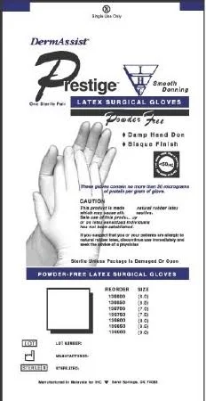 Innovative Healthcare DermAssist Prestige Surgical Glove - Powder-Free Latex, 6.5x22