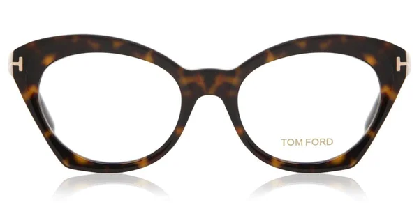Tom Ford FT5456 Cat Eyeglasses, 52-19-140, 052 - Shiny Dark Havana, Shiny Rose Gold T Logo