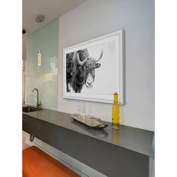 Marmont Hill Buffalo Forward Framed Painting Print, White