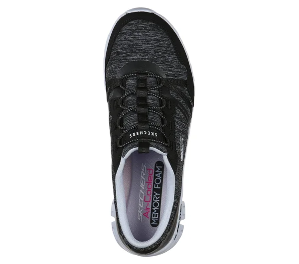 Skechers Women's Glide Step Stepping Up Sneaker, Black/Lavender
