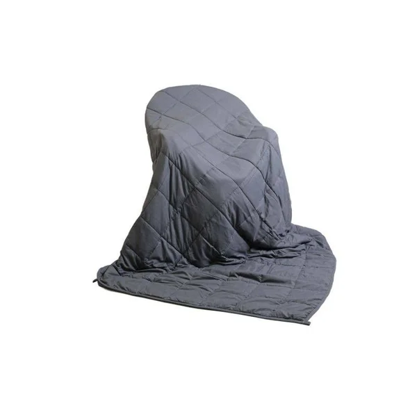 Bibb Home Weighted Blanket with Reversible Removable COVER - Silver, 60x22 x 80x22 - 15 lb