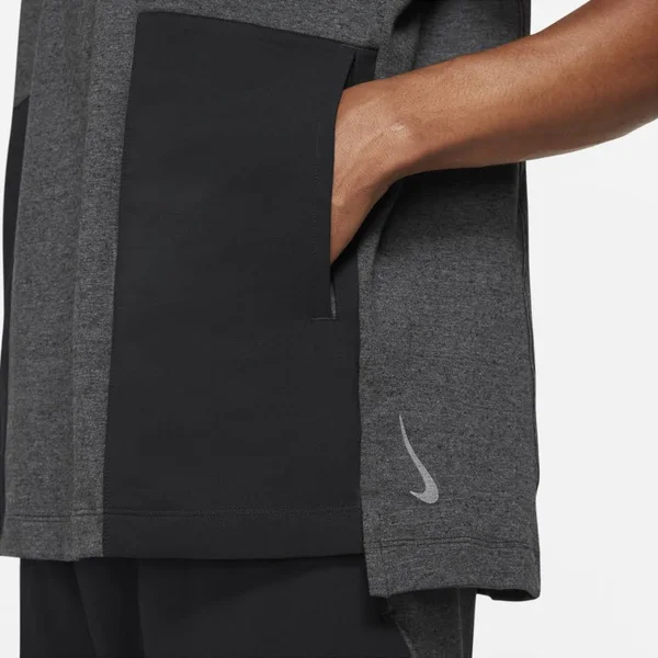 Nike Yoga Dri-Fit Men's Short-Sleeve Top in Black, Size: Medium, DH1927-032