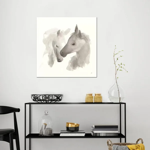 Chris Paschke Canvas Wall Decor Art Prints - Nuzzling I ( Animal Art > Farm Animals > Horses art)
