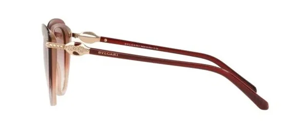Bvlgari BV8211B Cat Eye Sunglasses, 55-18-140, 54628D-RED Gradient Beige