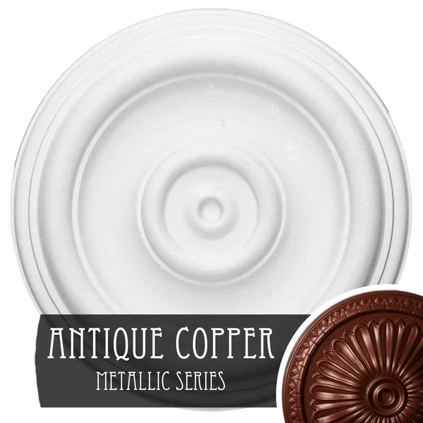 12x22OD x 1x22P Traditional Ceiling Medallion (Fits Canopies Up to 2 3/4x22), Hand-Painted Pewter