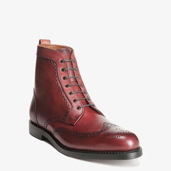 Allen Edmonds Dalton Wingtip Dress Boots - Oxblood