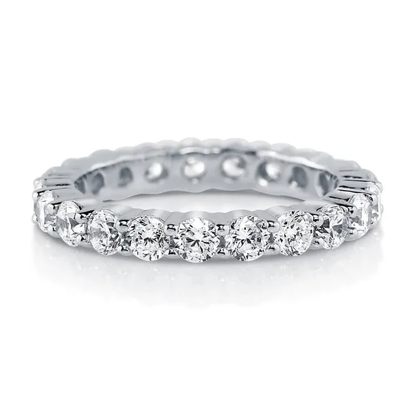 Berricle Sterling Silver Cubic Zirconia CZ Anniversary Wedding Eternity Band Ring Size 8