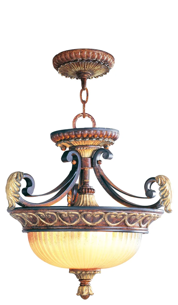 Livex Lighting Villa Verona 2 Light Convertible Chain Hang/Ceiling Mount - Bronze 8577-63