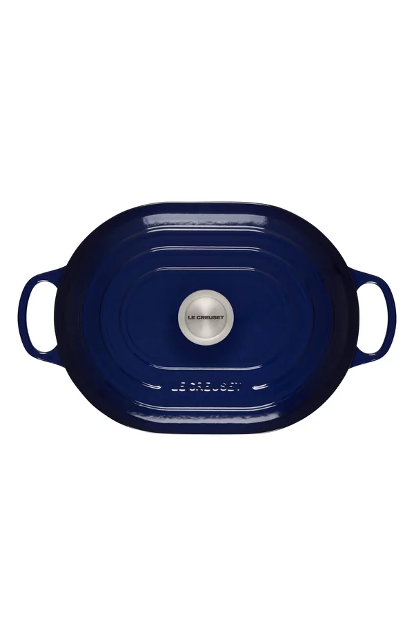 Le Creuset Signature Cast Iron 3.75-Quart Indigo Oval Casserole