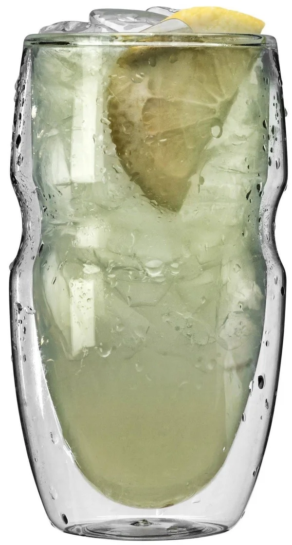 Ozeri Serafino Insulated Drinking Glasses Double Wall 16 oz. Iced Tea/ Coffee (Set-6)