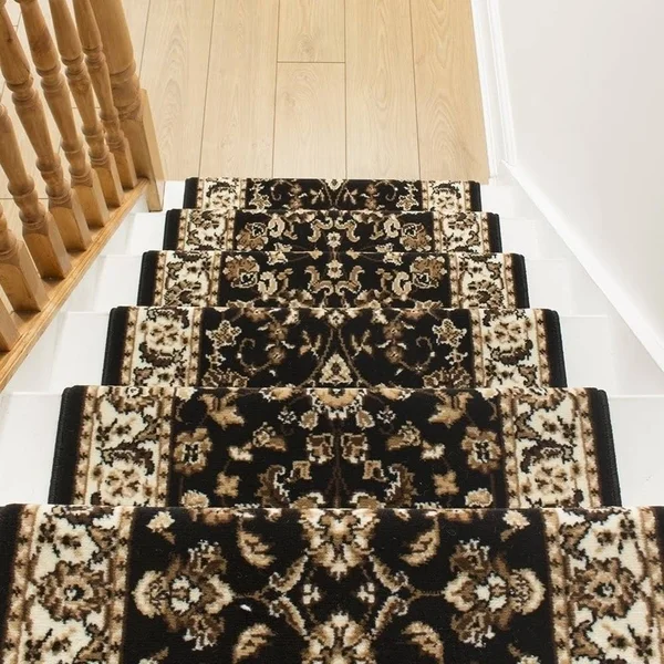 runrug USA Persian Black Stair Carpet Runner Length: 10 foot, WIDT