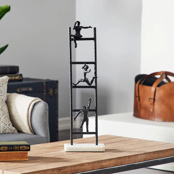 Monroe Lane Metal Contemporary Sculpture - Geometric - Black
