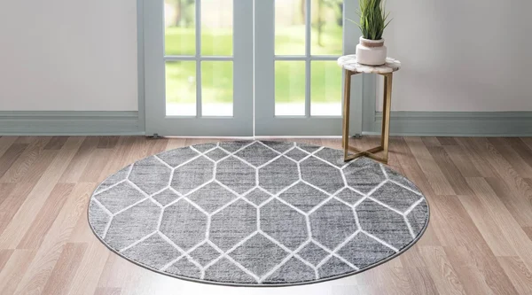 Unique Loom Matrix Trellis Deco Rug - 5& 0 x 5& 0, Round