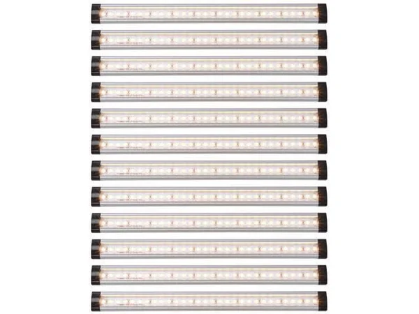 Yescom 90 LEDs Under Cabinet Lighting Kit with Remote Control and Adapter 3000K 12 Pack