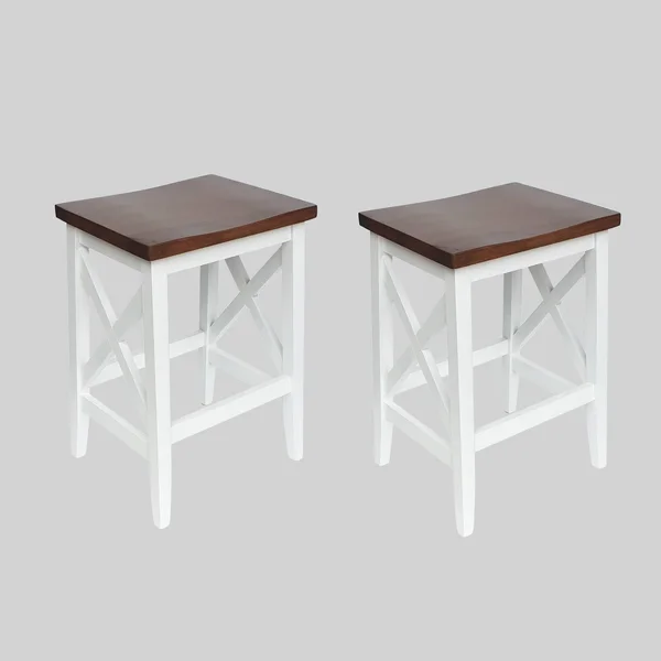 Set of 2 Heffley Contemporary Farmhouse Wooden Counter Height Barstools White - Christopher Knight Home