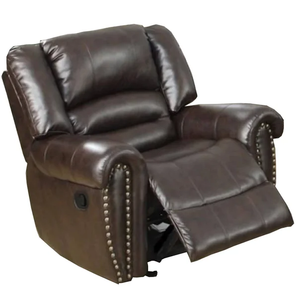 Benzara - Bonded Leather & Plywood Recliner/Glider, Brown