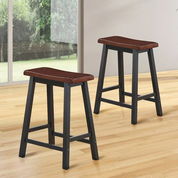 24x22 Height Set of 2 Home Kitchen Dining Room Bar Stools-Coffee, 17.5" x 14" x 24"