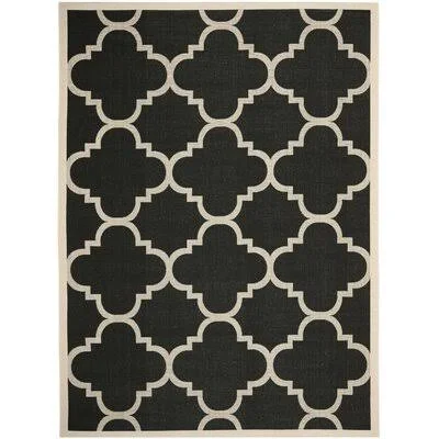 Herefordshire Black Indoor/Outdoor Area Rug Winston Porter Rug Size: Rectangle 5&3x22 x 7&7x22