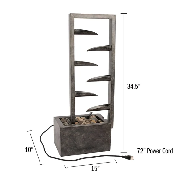 Concrete 7-Tier Indoor/Outdoor Fountain Pure Garden