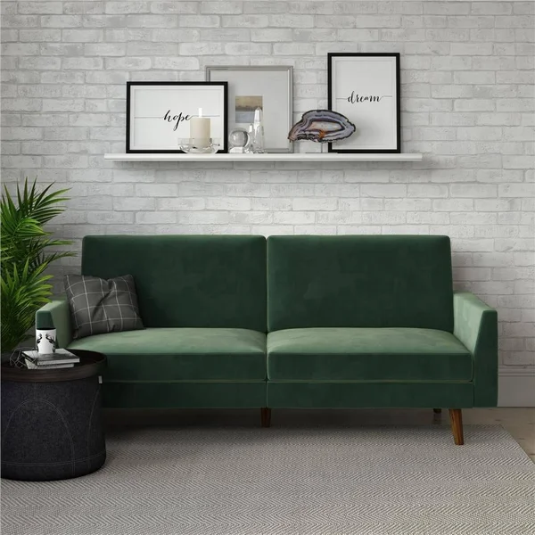 Avenue Greene Jocelyn Coil Futon (Blue - velvet)
