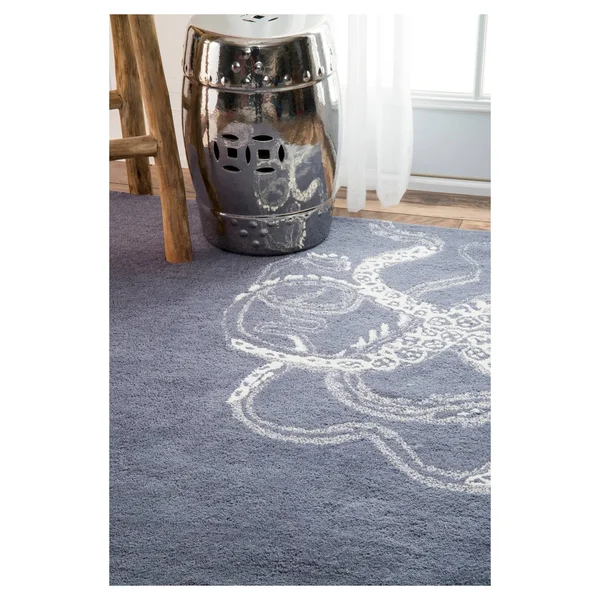 nuLOOM Octopus Tail Abstract Wool Runner Rug, 2& 6x22 x 8&, Midnight