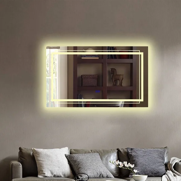 Chloe Lighting Luminosity Back Lit Rectangular Touchscreen LED Mirror 3 Color Temperatures, 3000k-6000k 39x22 Wide